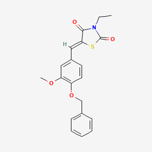 molecular formula C20H19NO4S B4625036 5-[4-(benzyloxy)-3-methoxybenzylidene]-3-ethyl-1,3-thiazolidine-2,4-dione 