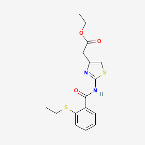 molecular formula C16H18N2O3S2 B4625076 乙酸(2-{[2-(乙硫基)苯甲酰基]氨基}-1,3-噻唑-4-基)乙酯 