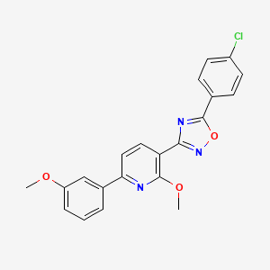 molecular formula C21H16ClN3O3 B4625085 3-[5-(4-chlorophenyl)-1,2,4-oxadiazol-3-yl]-2-methoxy-6-(3-methoxyphenyl)pyridine 