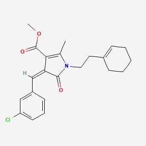 molecular formula C22H24ClNO3 B4625090 4-(3-氯苄叉亚甲基)-1-[2-(1-环己烯-1-基)乙基]-2-甲基-5-氧代-4,5-二氢-1H-吡咯-3-羧酸甲酯 