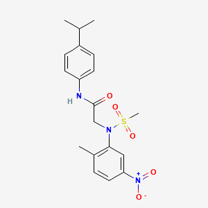 molecular formula C19H23N3O5S B4625118 N~1~-(4-isopropylphenyl)-N~2~-(2-methyl-5-nitrophenyl)-N~2~-(methylsulfonyl)glycinamide 