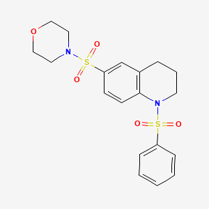 molecular formula C19H22N2O5S2 B4625143 6-(4-吗啉基磺酰基)-1-(苯磺酰基)-1,2,3,4-四氢喹啉 