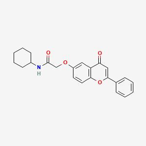 molecular formula C23H23NO4 B4625151 N-环己基-2-[(4-氧代-2-苯基-4H-色满-6-基)氧基]乙酰胺 
