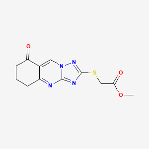 molecular formula C12H12N4O3S B4625159 methyl [(8-oxo-5,6,7,8-tetrahydro[1,2,4]triazolo[5,1-b]quinazolin-2-yl)thio]acetate 