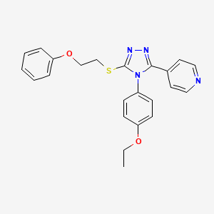 molecular formula C23H22N4O2S B4625189 4-{4-(4-乙氧基苯基)-5-[(2-苯氧基乙基)硫]-4H-1,2,4-三唑-3-基}吡啶 