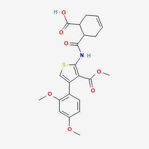 molecular formula C22H23NO7S B4625210 6-({[4-(2,4-二甲氧基苯基)-3-(甲氧羰基)-2-噻吩基]氨基}羰基)-3-环己烯-1-羧酸 