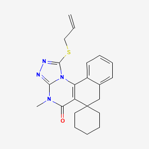 molecular formula C22H24N4OS B4625214 1-(allylthio)-4-methyl-4H-spiro[benzo[h][1,2,4]triazolo[4,3-a]quinazoline-6,1'-cyclohexan]-5(7H)-one 