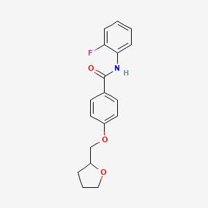 molecular formula C18H18FNO3 B4625234 N-(2-氟苯基)-4-(四氢-2-呋喃基甲氧基)苯甲酰胺 