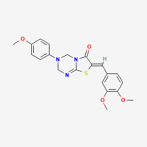 molecular formula C21H21N3O4S B4625244 7-(3,4-二甲氧基亚苄基)-3-(4-甲氧基苯基)-3,4-二氢-2H-[1,3]噻唑并[3,2-a][1,3,5]三嗪-6(7H)-酮 