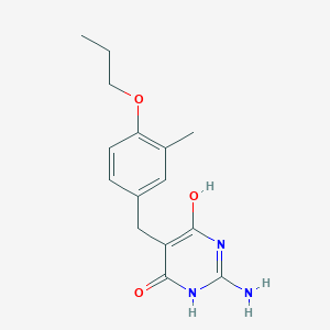 molecular formula C15H19N3O3 B4625248 2-amino-5-(3-methyl-4-propoxybenzyl)-4,6-pyrimidinediol 