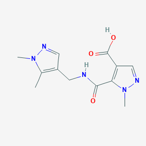 molecular formula C12H15N5O3 B4625283 5-({[(1,5-dimethyl-1H-pyrazol-4-yl)methyl]amino}carbonyl)-1-methyl-1H-pyrazole-4-carboxylic acid 
