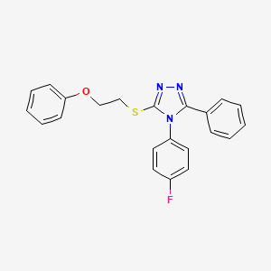 molecular formula C22H18FN3OS B4625292 4-(4-fluorophenyl)-3-[(2-phenoxyethyl)thio]-5-phenyl-4H-1,2,4-triazole 