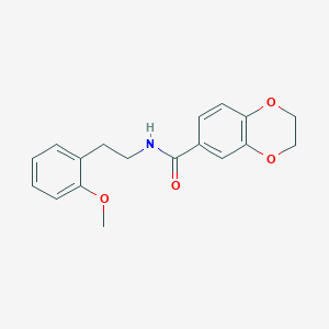 molecular formula C18H19NO4 B4625293 N-[2-(2-methoxyphenyl)ethyl]-2,3-dihydro-1,4-benzodioxine-6-carboxamide 