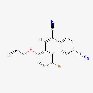 molecular formula C19H13BrN2O B4625299 4-{2-[2-(烯丙氧基)-5-溴苯基]-1-氰基乙烯基}苯甲腈 