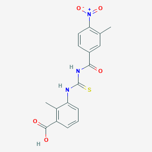 molecular formula C17H15N3O5S B4625307 2-甲基-3-({[(3-甲基-4-硝基苯甲酰)氨基]碳硫酰}氨基)苯甲酸 