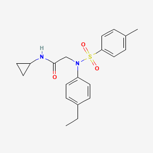 molecular formula C20H24N2O3S B4625321 N~1~-环丙基-N~2~-(4-乙基苯基)-N~2~-[(4-甲基苯基)磺酰基]甘氨酰胺 