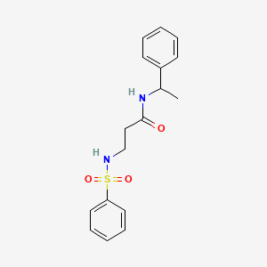 molecular formula C17H20N2O3S B4625330 N~1~-(1-苯乙基)-N~3~-(苯磺酰基)-β-丙氨酰胺 