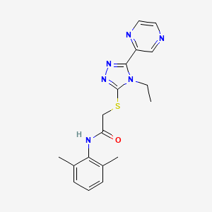 molecular formula C18H20N6OS B4625338 N-(2,6-dimethylphenyl)-2-{[4-ethyl-5-(2-pyrazinyl)-4H-1,2,4-triazol-3-yl]thio}acetamide CAS No. 577959-89-8
