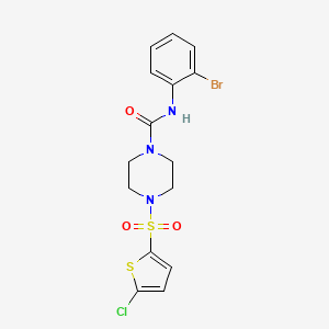 molecular formula C15H15BrClN3O3S2 B4625367 N-(2-bromophenyl)-4-[(5-chloro-2-thienyl)sulfonyl]-1-piperazinecarboxamide 