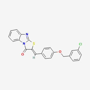 molecular formula C23H15ClN2O2S B4625381 2-{4-[(3-chlorobenzyl)oxy]benzylidene}[1,3]thiazolo[3,2-a]benzimidazol-3(2H)-one 