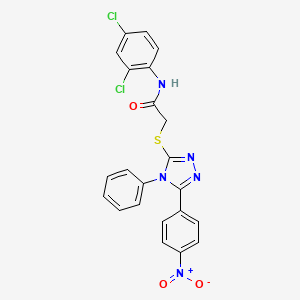molecular formula C22H15Cl2N5O3S B4625382 N-(2,4-二氯苯基)-2-{[5-(4-硝基苯基)-4-苯基-4H-1,2,4-三唑-3-基]硫代}乙酰胺 