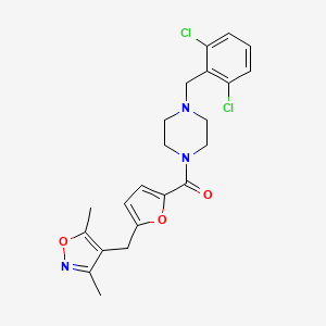 molecular formula C22H23Cl2N3O3 B4625416 1-(2,6-二氯苄基)-4-{5-[(3,5-二甲基-4-异恶唑基)甲基]-2-呋喃酰}哌嗪 