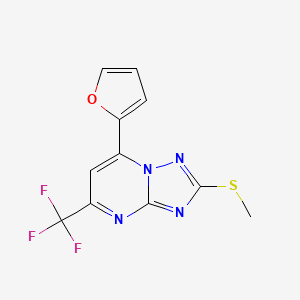 molecular formula C11H7F3N4OS B4625454 7-(2-furyl)-2-(methylthio)-5-(trifluoromethyl)[1,2,4]triazolo[1,5-a]pyrimidine 