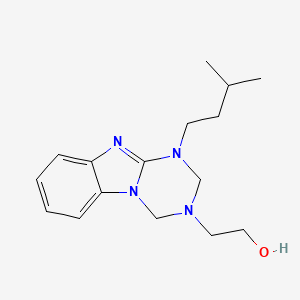 molecular formula C16H24N4O B4625475 2-[1-(3-methylbutyl)-1,2-dihydro[1,3,5]triazino[1,2-a]benzimidazol-3(4H)-yl]ethanol 