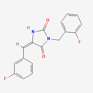 molecular formula C17H12F2N2O2 B4625483 3-(2-氟苄基)-5-(3-氟苄叉亚甲基)-2,4-咪唑烷二酮 