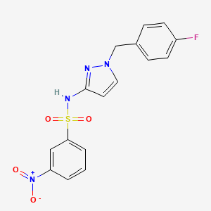 molecular formula C16H13FN4O4S B4625496 N-[1-(4-氟苄基)-1H-吡唑-3-基]-3-硝基苯磺酰胺 