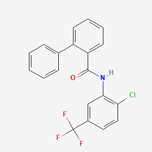 molecular formula C20H13ClF3NO B4625526 N-[2-chloro-5-(trifluoromethyl)phenyl]-2-biphenylcarboxamide 