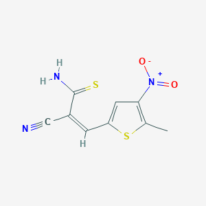 molecular formula C9H7N3O2S2 B4625527 2-氰基-3-(5-甲基-4-硝基-2-噻吩基)-2-丙烯硫代酰胺 