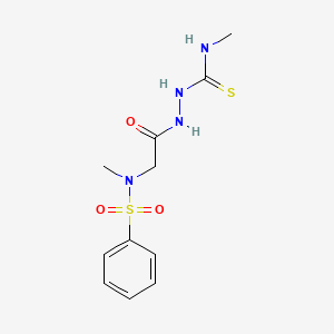 molecular formula C11H16N4O3S2 B4625543 N-methyl-2-{[methyl(phenylsulfonyl)amino]acetyl}hydrazinecarbothioamide 