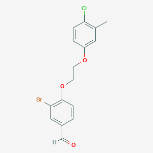 molecular formula C16H14BrClO3 B4625582 3-bromo-4-[2-(4-chloro-3-methylphenoxy)ethoxy]benzaldehyde 