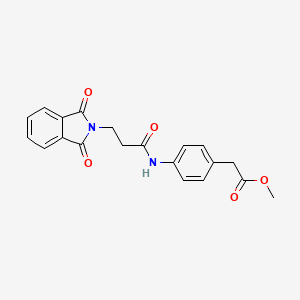molecular formula C20H18N2O5 B4625619 甲基（4-{[3-(1,3-二氧代-1,3-二氢-2H-异吲哚-2-基)丙酰基]氨基}苯基)乙酸酯 
