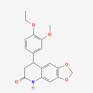 molecular formula C19H19NO5 B4625639 8-(4-ethoxy-3-methoxyphenyl)-7,8-dihydro[1,3]dioxolo[4,5-g]quinolin-6(5H)-one 