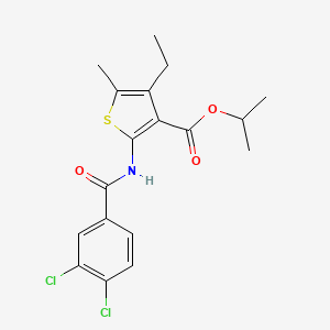 molecular formula C18H19Cl2NO3S B4625686 2-[(3,4-二氯苯甲酰)氨基]-4-乙基-5-甲基-3-噻吩甲酸异丙酯 