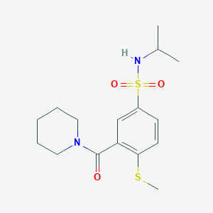 molecular formula C16H24N2O3S2 B4625702 N-异丙基-4-(甲硫基)-3-(1-哌啶基羰基)苯磺酰胺 