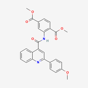 molecular formula C27H22N2O6 B4625711 2-({[2-(4-甲氧基苯基)-4-喹啉基]羰基}氨基)对苯二甲酸二甲酯 