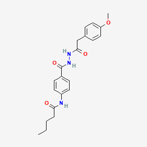 molecular formula C21H25N3O4 B4625730 N-[4-({2-[(4-甲氧基苯基)乙酰]肼基}羰基)苯基]戊酰胺 