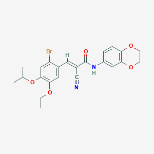 molecular formula C23H23BrN2O5 B4625733 3-(2-bromo-5-ethoxy-4-isopropoxyphenyl)-2-cyano-N-(2,3-dihydro-1,4-benzodioxin-6-yl)acrylamide 