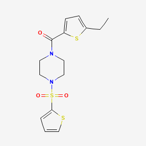 molecular formula C15H18N2O3S3 B4625740 1-[(5-乙基-2-噻吩基)羰基]-4-(2-噻吩基磺酰基)哌嗪 