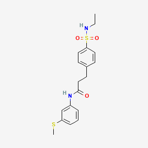 molecular formula C18H22N2O3S2 B4625755 3-{4-[(乙氨基)磺酰基]苯基}-N-[3-(甲硫基)苯基]丙酰胺 