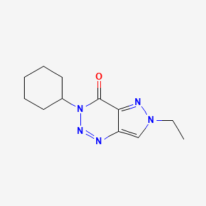 molecular formula C12H17N5O B4625773 3-cyclohexyl-6-ethyl-3,6-dihydro-4H-pyrazolo[4,3-d][1,2,3]triazin-4-one 