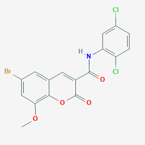 molecular formula C17H10BrCl2NO4 B4625778 6-bromo-N-(2,5-dichlorophenyl)-8-methoxy-2-oxo-2H-chromene-3-carboxamide 