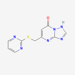 molecular formula C10H8N6OS B4625798 5-[(2-pyrimidinylthio)methyl][1,2,4]triazolo[1,5-a]pyrimidin-7(4H)-one 
