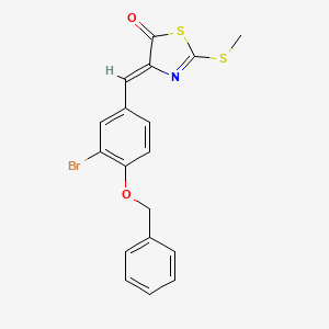 molecular formula C18H14BrNO2S2 B4625809 4-[4-(苯甲氧基)-3-溴苯亚甲基]-2-(甲硫基)-1,3-噻唑-5(4H)-酮 