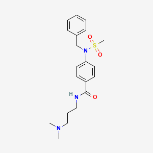molecular formula C20H27N3O3S B4625818 4-[苯甲酰(甲基磺酰)氨基]-N-[3-(二甲氨基)丙基]苯甲酰胺 