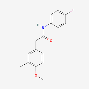 molecular formula C16H16FNO2 B4625820 N-(4-氟苯基)-2-(4-甲氧基-3-甲基苯基)乙酰胺 