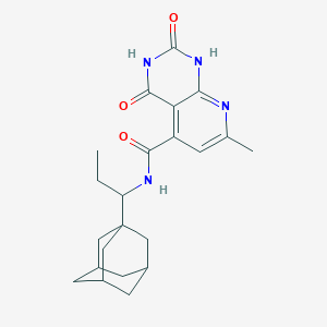 molecular formula C22H28N4O3 B4625841 N-[1-(1-金刚烷基)丙基]-7-甲基-2,4-二氧代-1,2,3,4-四氢吡啶并[2,3-d]嘧啶-5-甲酰胺 